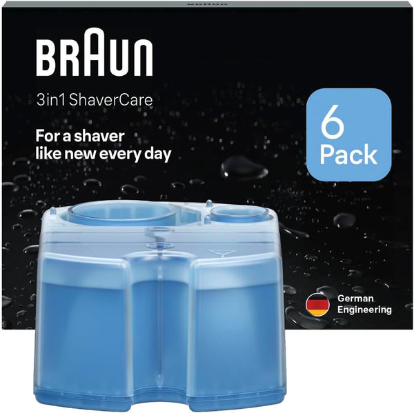 3In1 ORIGINAL Smartcare Shaver Care Centre Refill Cartridges, Cleans 10X Better than Water, 3In1 Formula Provides Hygienic Cleaning to Remove Hair & Skin Particles, 6 Pack