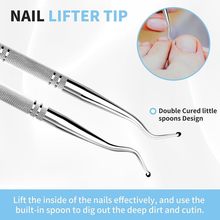 Ingrown Toenail Set - 60 Pcs Pain-Free Straightener Strips -Toe Lifter and Small Scissors- Easy Use Ingrown Toenail Set(Sliver)