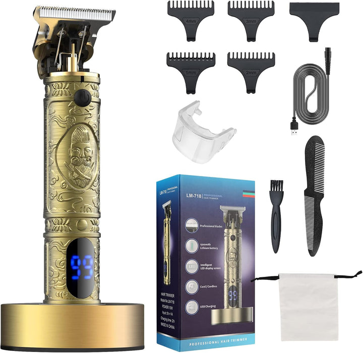 Hair Clippers for Men, Beard Trimmer, Zero Gapped T-Blade for Hair Cutting, Cordless Trimmers Professional Barber, Liners Clipper Haircut