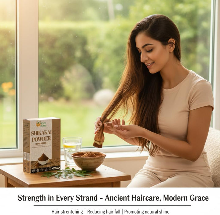 Pure Shikakai Powder 150G / 5.5Oz 100% Pure Acacia Concinna Fruit Pods Powder - Natural Hair Cleanser & Conditioner