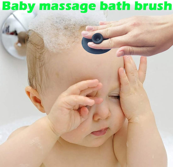 Silicone Face Scrubbers Exfoliator Brush&Baby Bath Brush& Facial Cleansing Brush&Baby Cradle Cap Brush&Silicone Massage Brush,Suitable for Adult Facial Cleansing and Baby Bathing (Small-3Pcs)