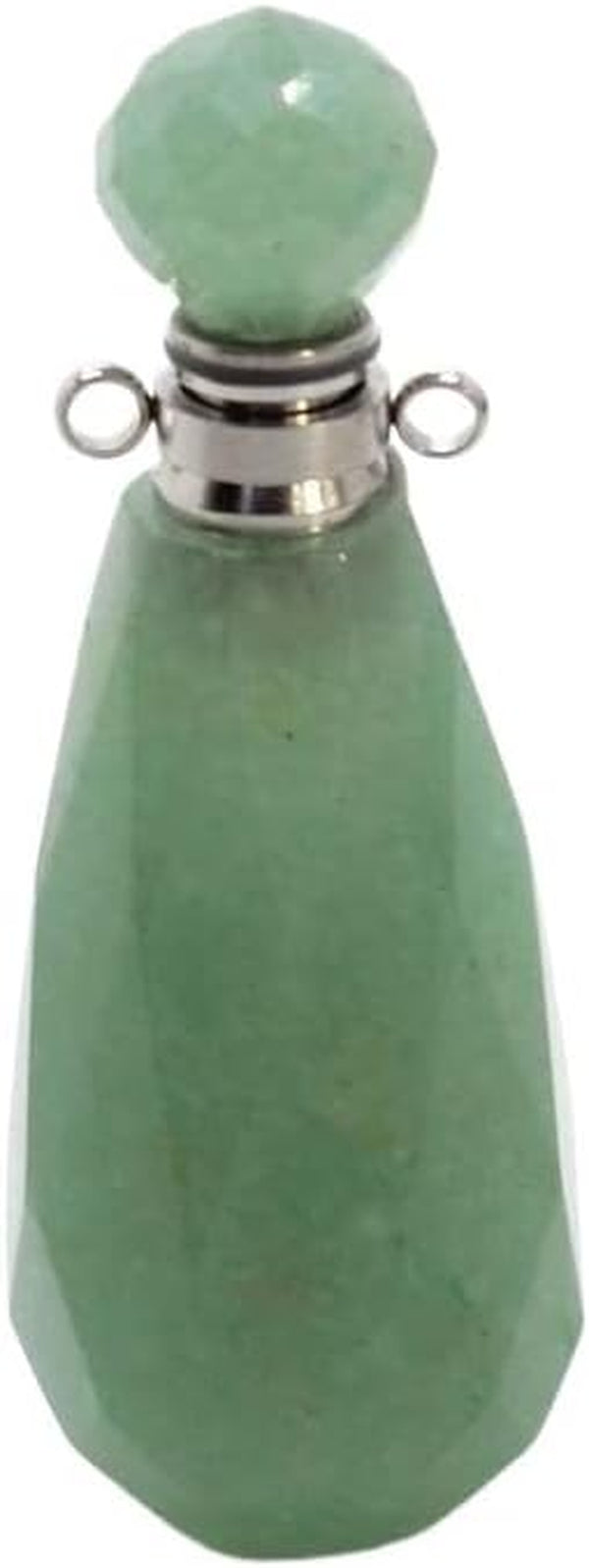 Crystal Stone Perfume Bottle - Water Drop Faceted Pendant Essential Oil Jewelry Bottle