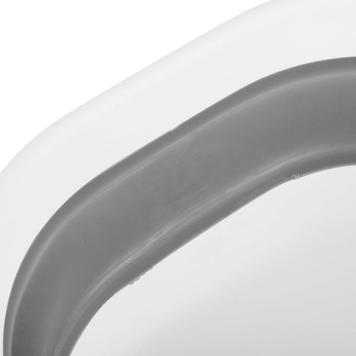 Foldable Washing Basin Portable Multi-Use Wash Tub for Bathing Travel and Home Use Collapsible Wash Bowl with Hook for Easy Drying Space-Saving Design in Grey-White Small