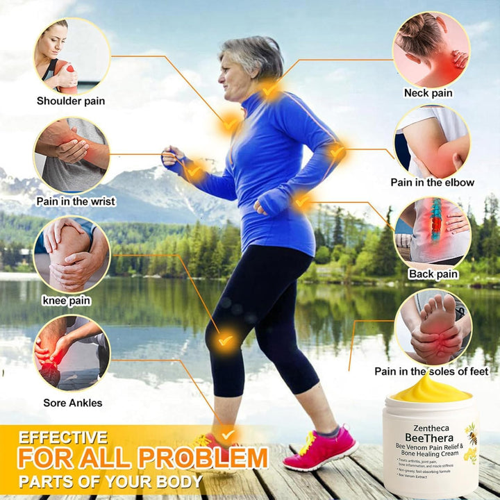 Zentheca Beethera Bee Pain Relief & Bone Healing Cream, Bee Cream for Arthritis-Infused Relief for Bones & Joints, Advanced Joint and B-One Cre-Am for Back, Neck, Hands, Knee (1)