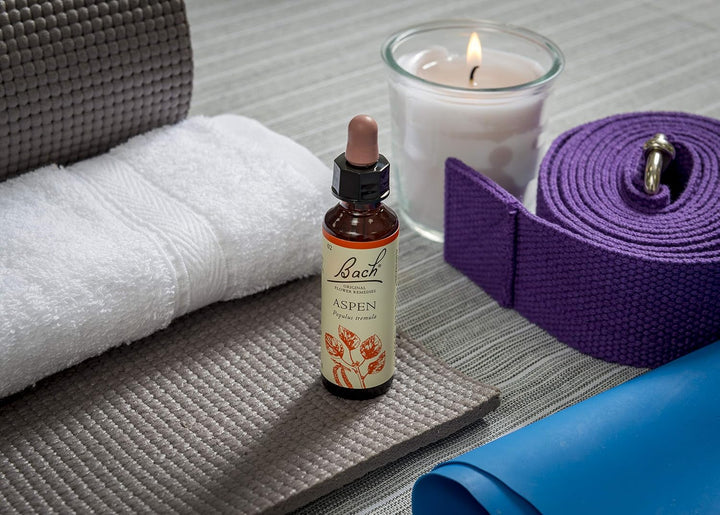 Bach Original Flower Remedies (Aspen) Face Your Fears, Feel Secure, Emotional Wellness, Natural Flower Essence, 20Ml
