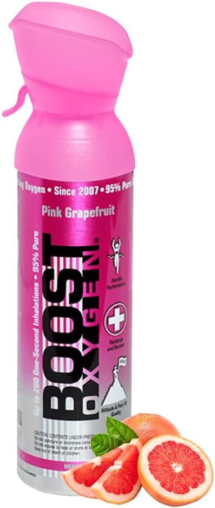 Cylinder - Portable Oxygen Cylinder for Breathing up to 100 Uses | Pink Grapefruit Pure Oxygen Can Promotes Free Breathing, Assists with Hangovers, Colds, & Revitalizes Lungs 5L