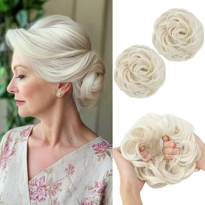 Messy Bun Hair Piece for Womens Synthetic Scrunchies Buns Extension Hairpieces Updo Pony Tail Dirty Blonde