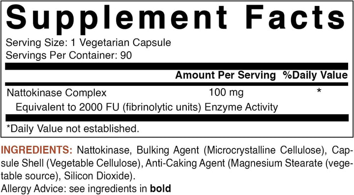 Nattokinase, 2000 Fu, 100 Mg, 90 Veg Capsules (90 Count (Pack of 3))