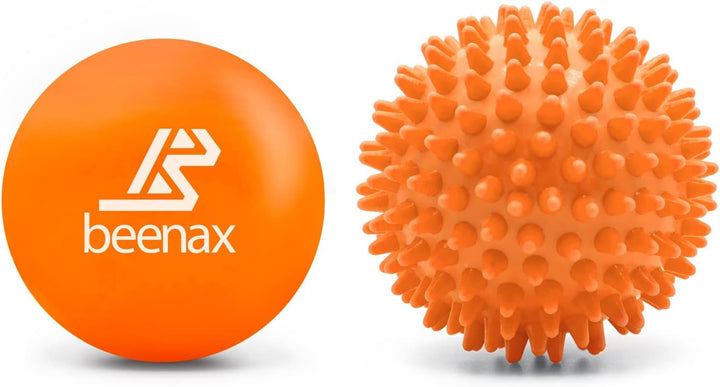 Lacrosse & Hard Spiky Massage Ball Set - Trigger Point, Myofascial Release, Plantar Fasciitis, Deep Tissue, Muscle Relief, Yoga, Pilates, Physio, Rehab - Relieve Stress and Relax Tight Muscle