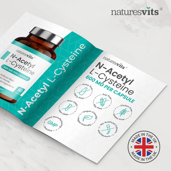 NAC Supplement, 600Mg - 90 N-Acetyl-Cysteine Capsules- Vegan Friendly Amino Acid and Glutathione Precursor for Nutritional Balance