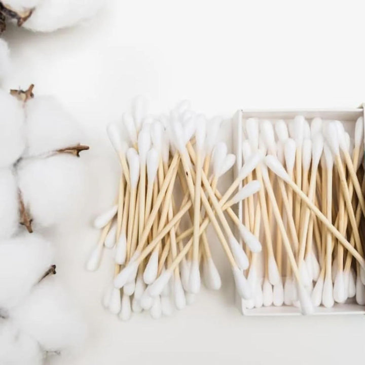 Bamboo Cotton Buds - 1000 Pcs Organic Cotton Wool Buds, Biodegradable, Sustainable, Plastic-Free, Fully Recyclable Ear Buds (1000, Standart)