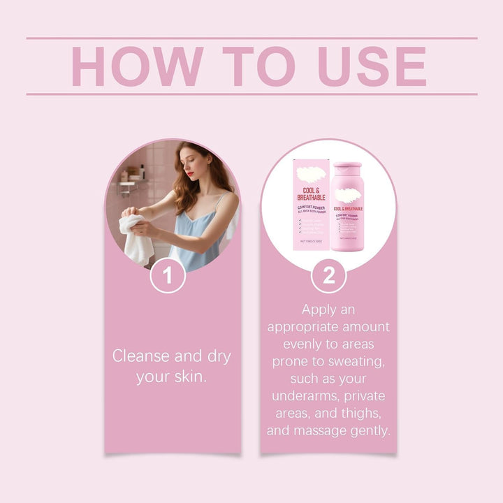 Comforting Body Powder for Women, Anti-Chafing, Cooling and Breathable, Suitable for Intimate Areas, Anti-Stain, Fast-Absorbing, Talc-Free