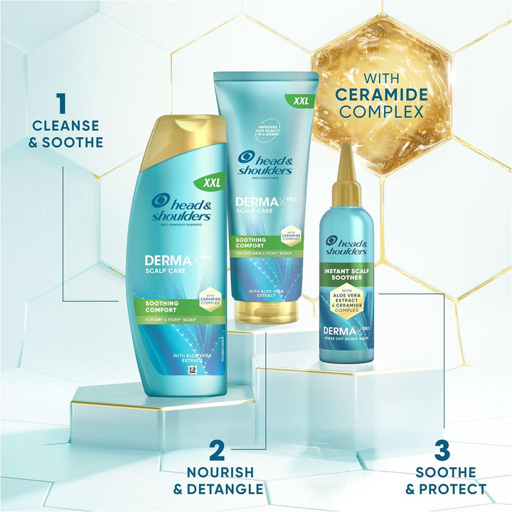 Dermaxpro Soothing Comfort anti Dandruff Shampoo 500Ml with Aloe Vera Extract and Ceramide Complex. Soothes Dry, Itchy Scalp and Helps Reinforce the Skin Barrier