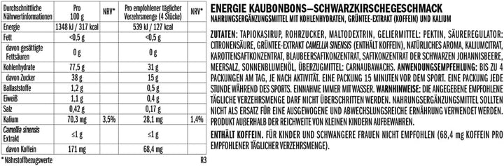 Shot Bloks 60G Caffeine Black Cherry 6 Chews (3 Pack)