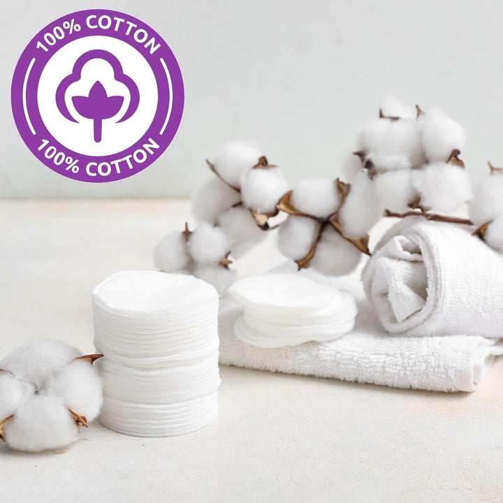 50 Large Oval Cotton Cosmetic Pads, Soft and Absorbent, Helps to Remove Make-Up, Gentle Enough to Use on Baby, 100 Cotton