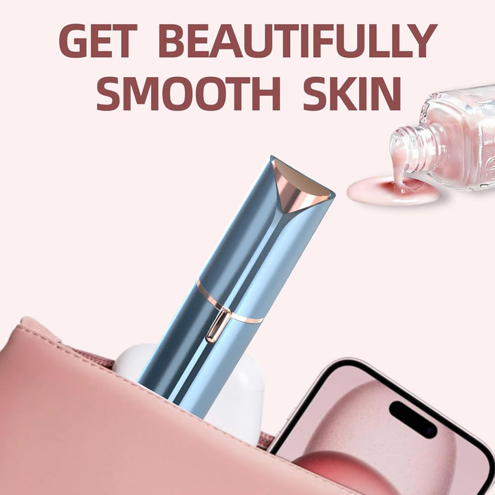 Facial Hair Remover for Women, Face Hair Trimmer with Two Replacement Blades, Rechargeable Women'S Facial Shaver, Painless Lady Shavers for Women for Face Hair-Blue