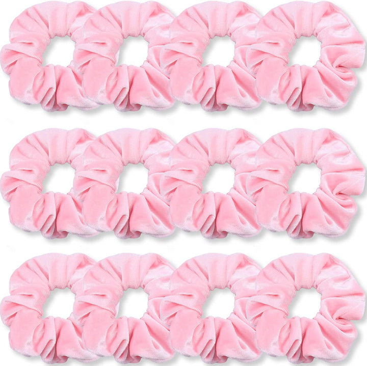 Scrunchies for Women, Premium Velvet Scrunchy for Hair, Solid Color Elastic Thick Bands, Soft Ropes Ponytail Holder Hair Accessories, 12 Pack