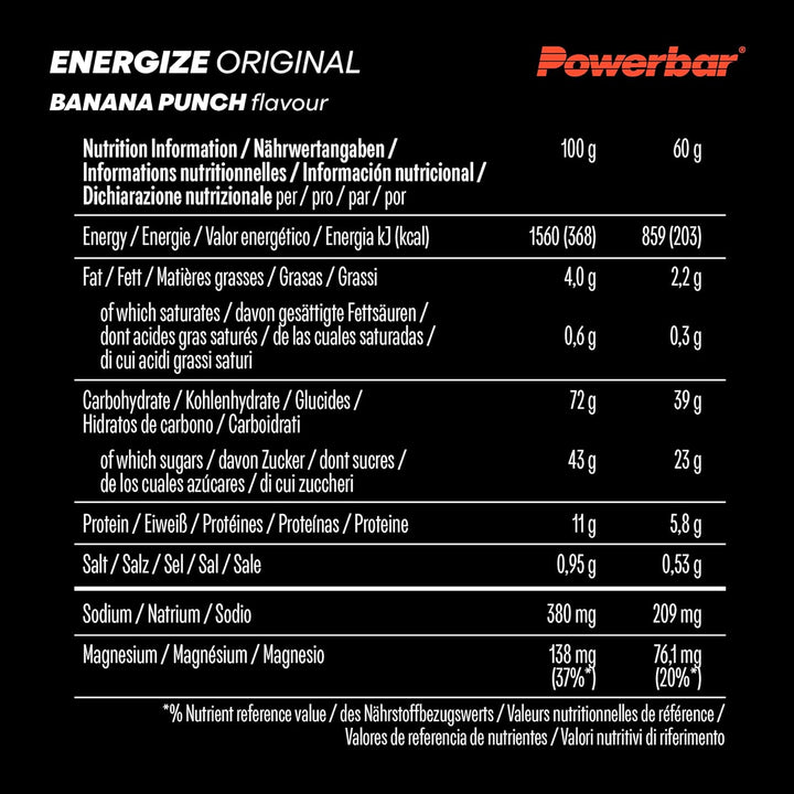 r Energize Original Banana Punch 15X55G - High Carb Energy Bar + C2MAX Magnesium and Sodium