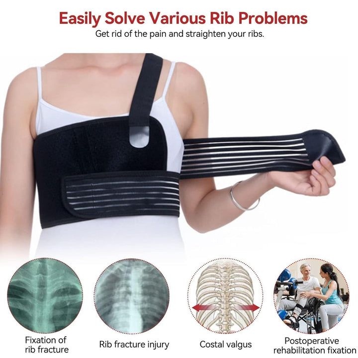 Broken Rib Brace for Men and Women, Adjustable Elastic Rib Support Compression Brace Chest Binder Wrap Women'S Rib Cage Protector Wrap Belt for Sore or Sternum Injuries