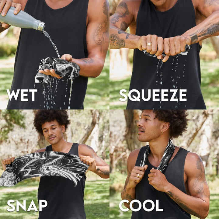 Quickcool Cooling Towel - for Athletes, Sports, Workouts, Fitness - Dual Layered Fabric Technology, Instant Relief, Cools to 15°C - Includes Bag - 25" X 12"/63 X 29Cm