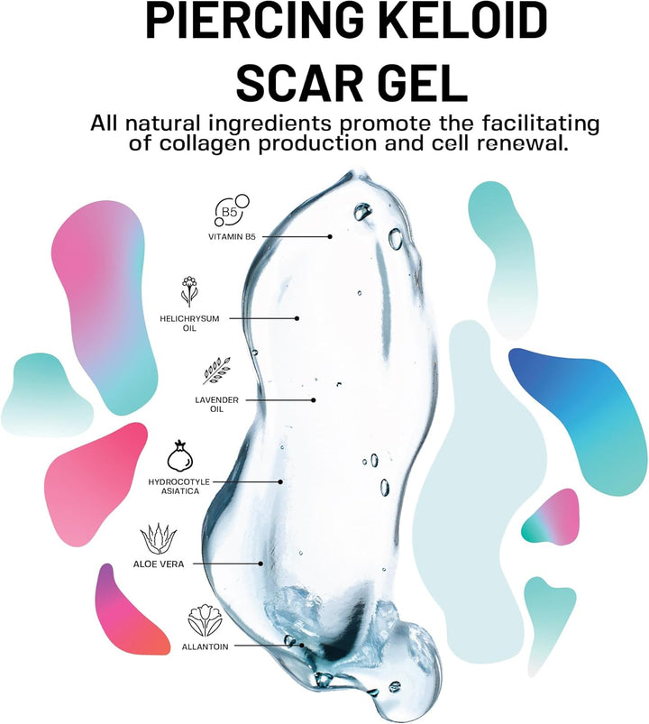 Keloid Bump Gel - Natural Piercing Bump & Keloid Scar Gel - for All Piercing Scars, Keloids & Bumps - 15Ml
