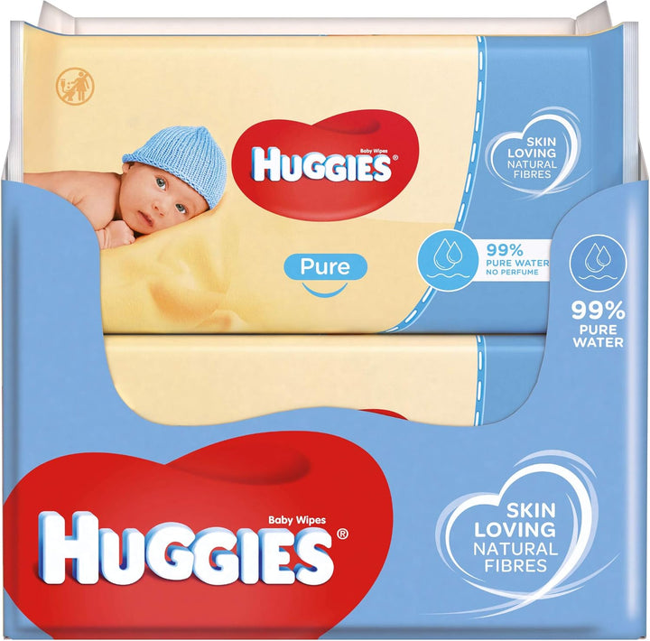 Pure Baby Wipes - Pack of 10 (10 X 56 Packs, Total 560 Wipes)