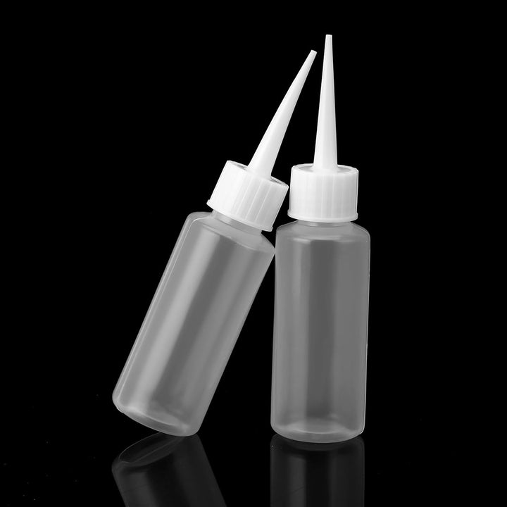10Pcs 50Ml Plastic Squeeze Bottles Glue Bottles Precision Tip Applicator Bottle Color Bottles for Hair Salon, Paint Art, Craft, Liquids, Glue