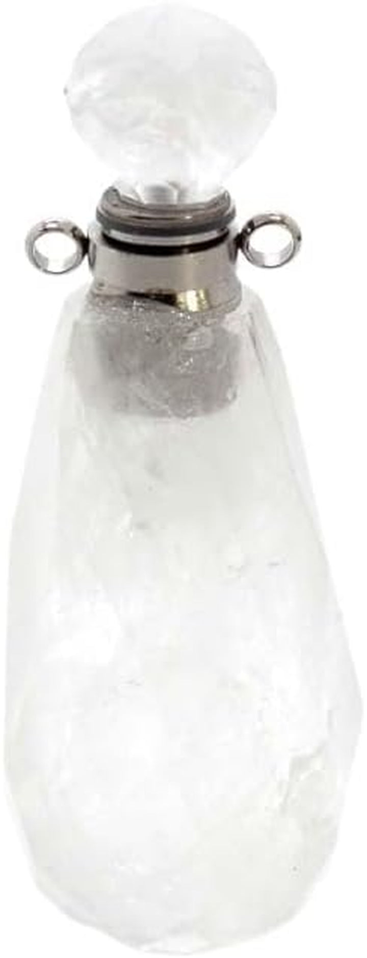 Crystal Stone Perfume Bottle - Water Drop Faceted Pendant Essential Oil Jewelry Bottle