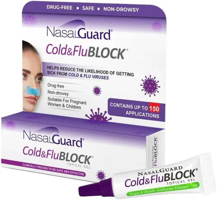 Allergy Relief and Allergen Blocker Nasal Gel - Drug-Free and Proven Safe for Pollen Allergy Sufferers, Approved for Airplane Travel (10 Gram, Cool Menthol)