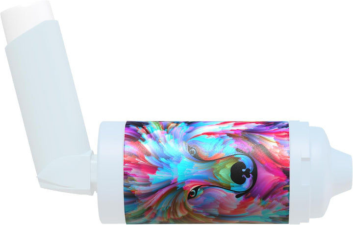 Spacer Cover in over 30 Designs – Vegan Leather Spacer Case for Kids and Adults – Handmade in England (Aint Easy Being Wheezy, Aerochamber plus Flow-Vu)