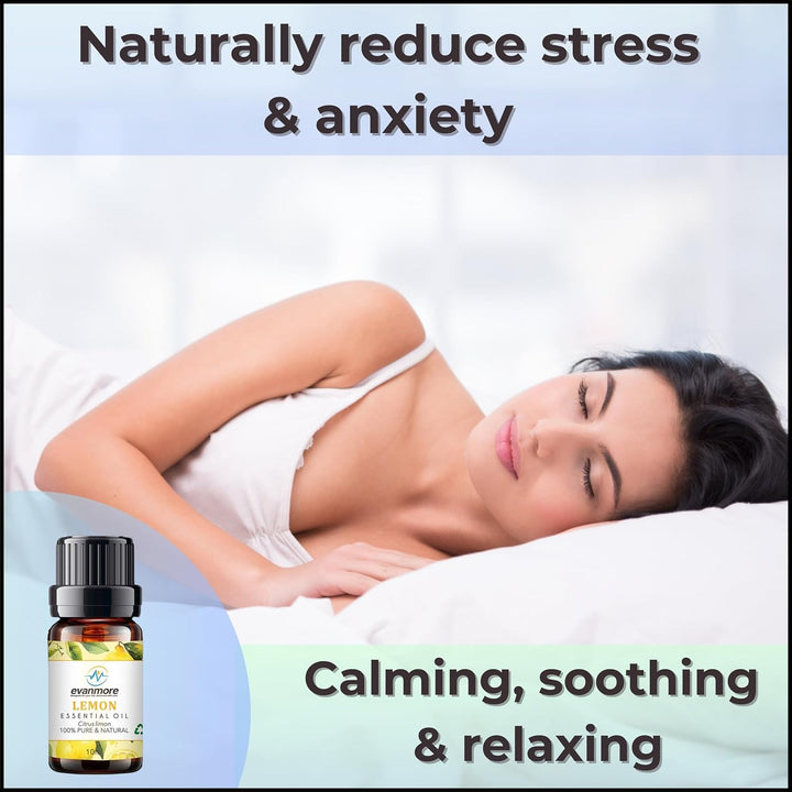 Lemon Essential Oil 10Ml 100% Pure Natural Undiluted Cruelty Free Oils for Diffuser Diffusers Burners Premium Quality Aromatherapy DIY Candle Making Vegan Essentials Citrus Limon (10Ml, Lemon)