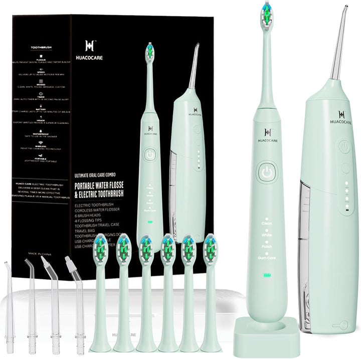 2-1 Oral Clean Kit- Water Dental Flosser & Electric Toothbrush Combo- Brushing & Flossing- for Teeth Cleaning and Gum Health