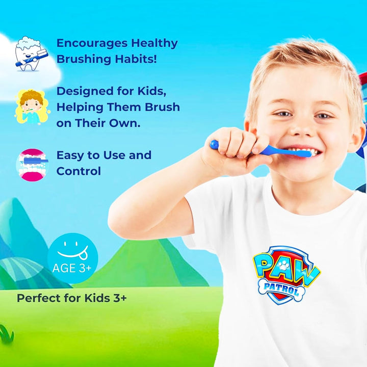 Paw Patrol Battery Powered Electric Toothbrush for Kids – Soft Zig-Zag Bristles, Easy-Grip Handle, Extra Replacement Head & Battery Included | Gentle, Effective, and Fun Oral Care for Children Ages 3+