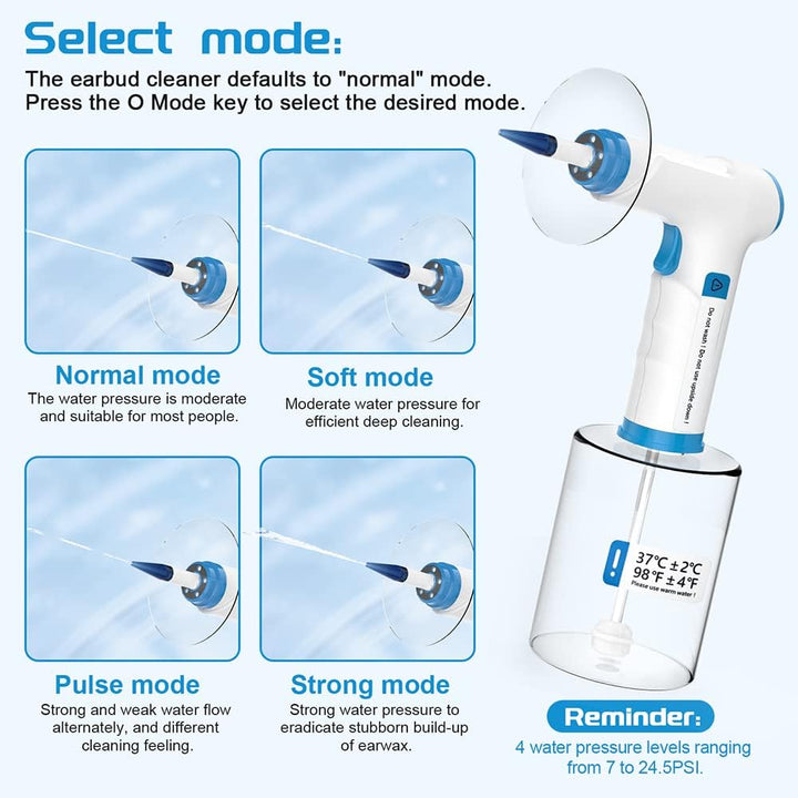 Ear Wax Removal Kit, Rechargeable Electric Earwax Remove Removal Ear Irrigation System, and Features Disposable Tips & Ear Catch Basin (9+1 Disposable Tips)