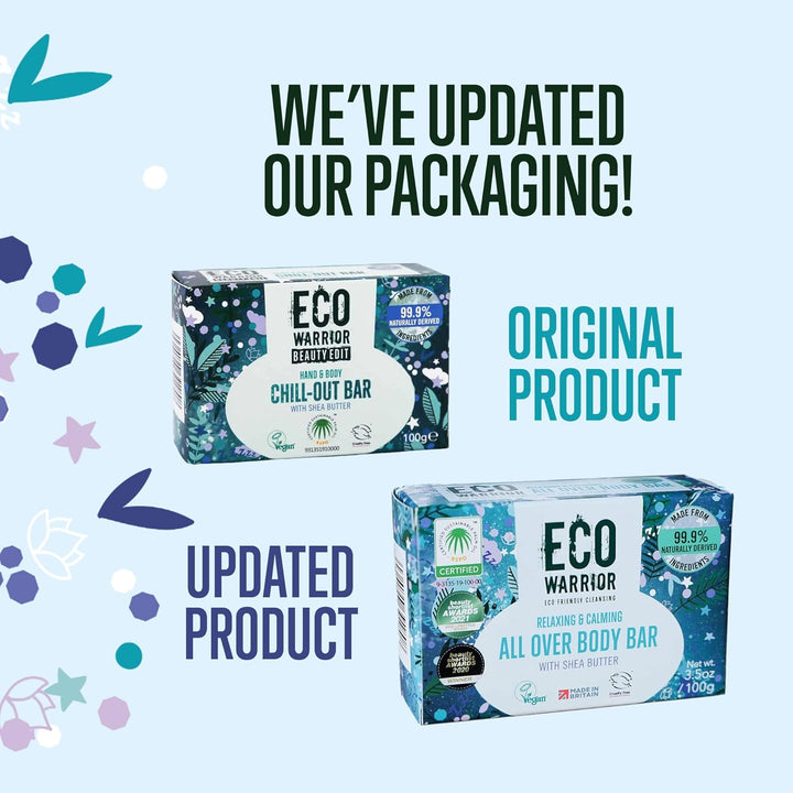 Eco Warrior All over Body Soap Bar - Vegan, Cruelty Free, No SLS or Parabens, Deeply Nourishing Shea Butter, Body and Hand Soap Bar, , 100 G