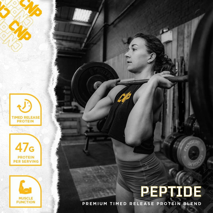 Peptide, High Protein 48G Premium Timed Release Protein Blend, Micellar Casein, Digestive Enzymes, 2.2Kg, 6 Flavours Available (Strawberry) Casein protein, Slow-digesting protein, Protein supplement, Protein powder, Muscle recovery protein, Fitness protei