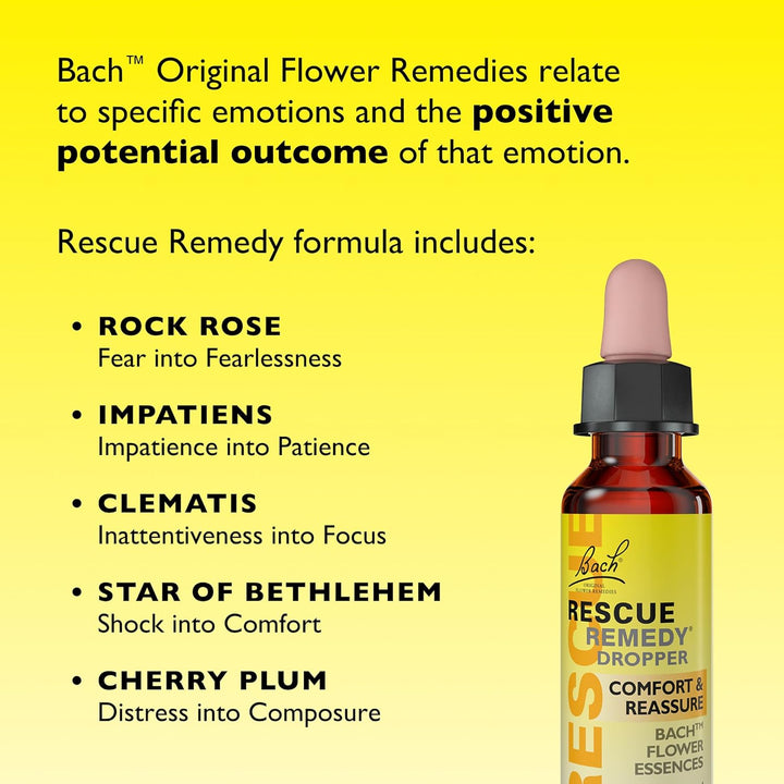 Remedy Dropper | Daily Support for Stressful Moments | Bach Original Flower Essences | Easy-To-Use 10Ml Dropper