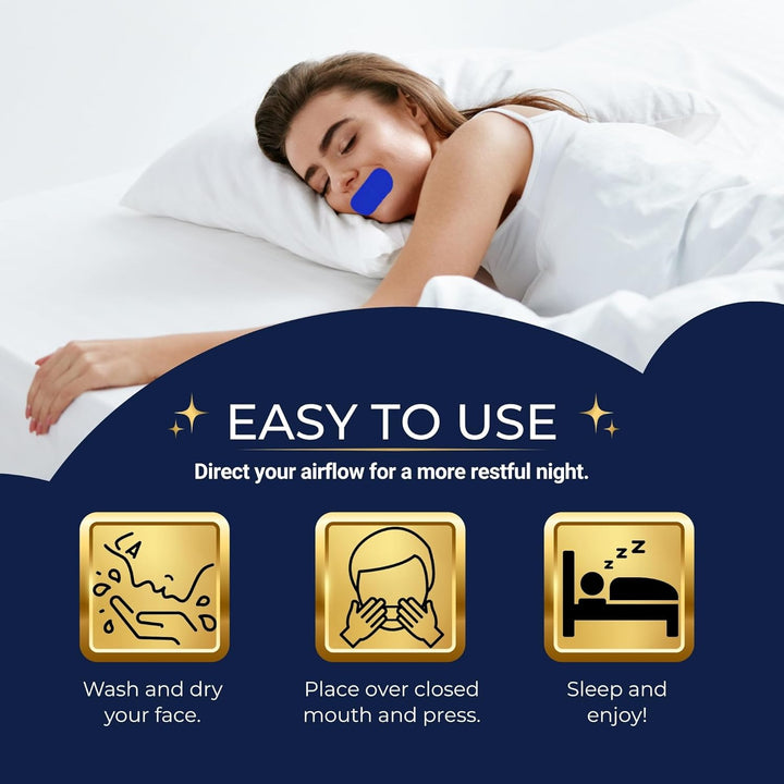 Sleep Tape – anti Snoring Aid & Mouth Tape for Sleeping, Enhanced Nasal Breathing with Gentle Adhesion, 30 Strips to Stop Snoring & Improve Sleep Quality