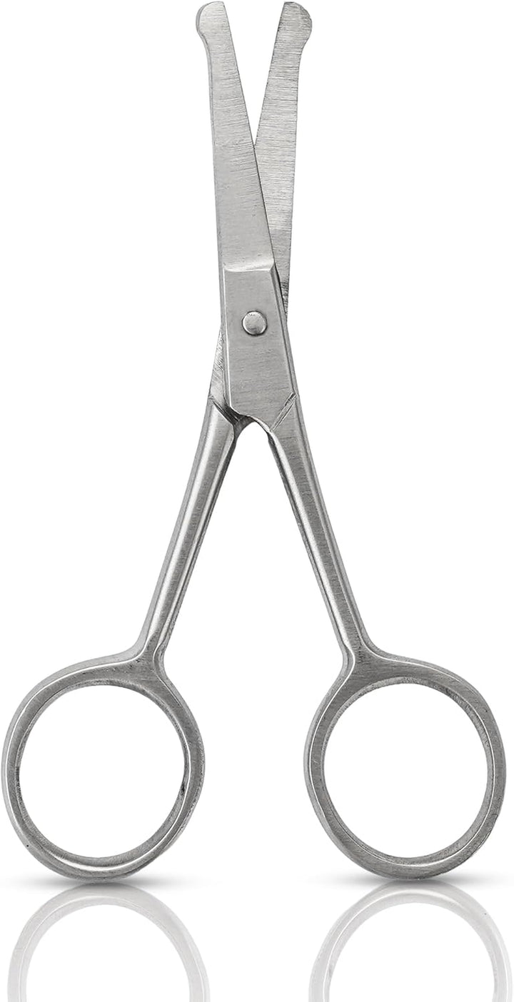 Premium 10Cm Safety Scissors for Baby Nails, Nose, Eyebrows & Facial Hair – Rounded Tip Stainless Steel Grooming Kit for Precise Trimming & Manicure/Pedicure