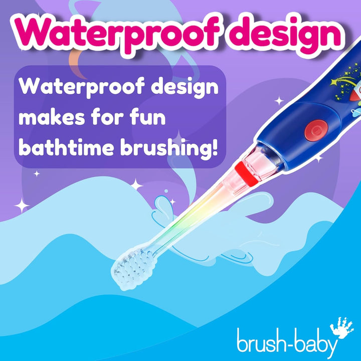 - Rocket Kidzsonic Kids Electric Toothbrush, 3+ Years - Deepclean Bristles, Suction Base - Fun Design with Flashing Disco Lights - 2 X Replacement Heads & 1 X AAA Battery
