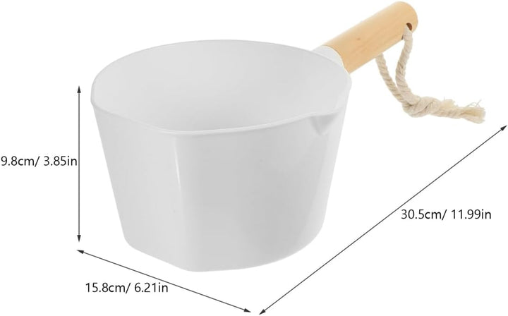 Wooden Water Scoop Long Handle Bath Dipper Water Ladle Scoop for Efficient Transfer in Bathroom Sauna and Garden 12 Inch Stackable Design