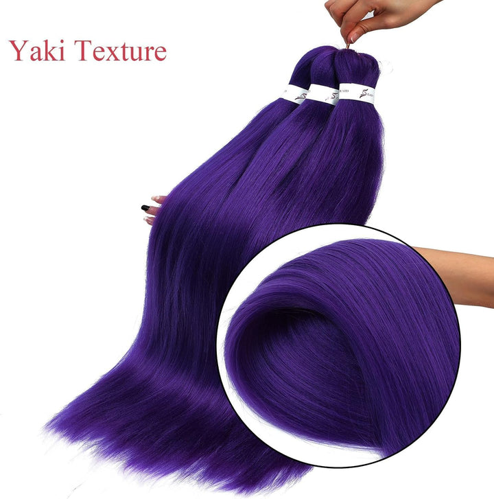 Anime H_Hunterss Rum Wig, Purple Hair Extensions for Braiding Purple Braiding Hair Pre Stretched Braiding Hair,26 Inchprestretched Braidings Hairs P-Urple Christmas Costume Cosplay Stage Partiesie
