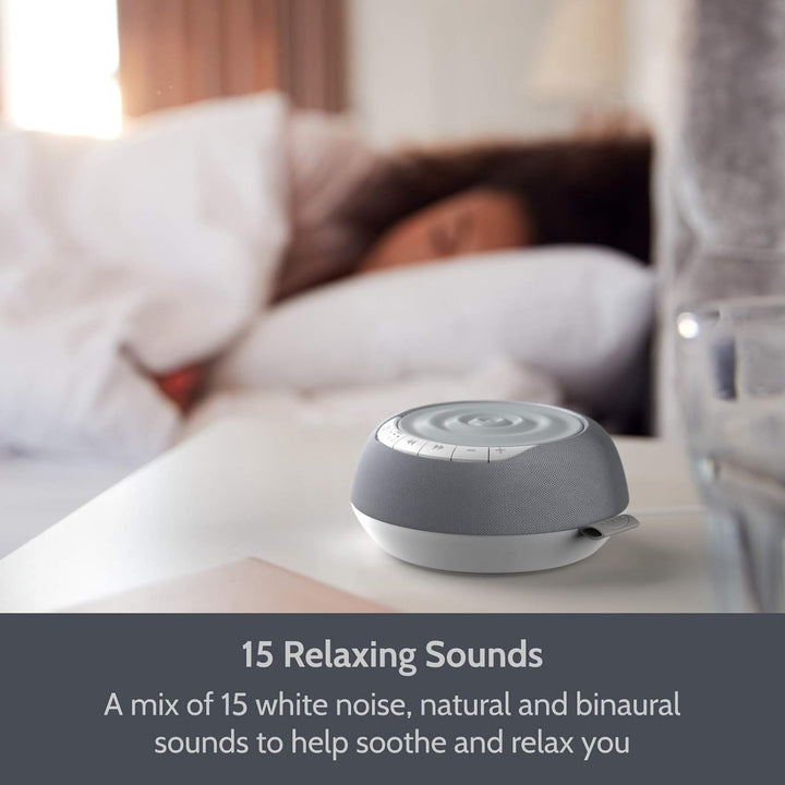 White Noise Machine with Nightlight, Portable Rechargeable White Noise Machine for Babies and Adults, Relaxation and Meditation Sounds Calming Sleep Aid Grey