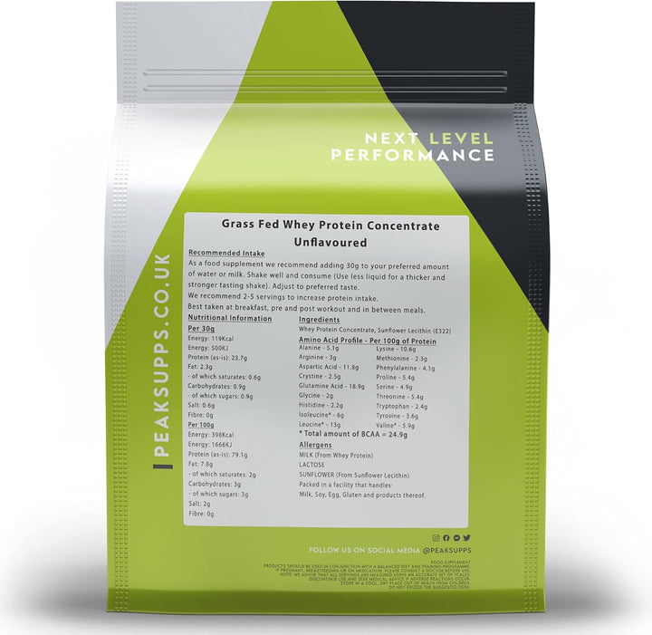 Whey Protein Powder Concentrate 80% - 3Kg Unflavoured - Grass Fed