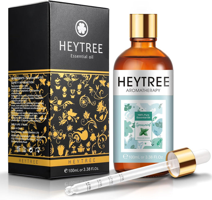 Peppermint Essential Oil 100Ml - Pure Natural Essential Oils Strong,Fresh Minty Scent Increases Clarity - Perfect for Aromatherapy,Diffuser, Clear Breathing-Strong Peppermint Oil