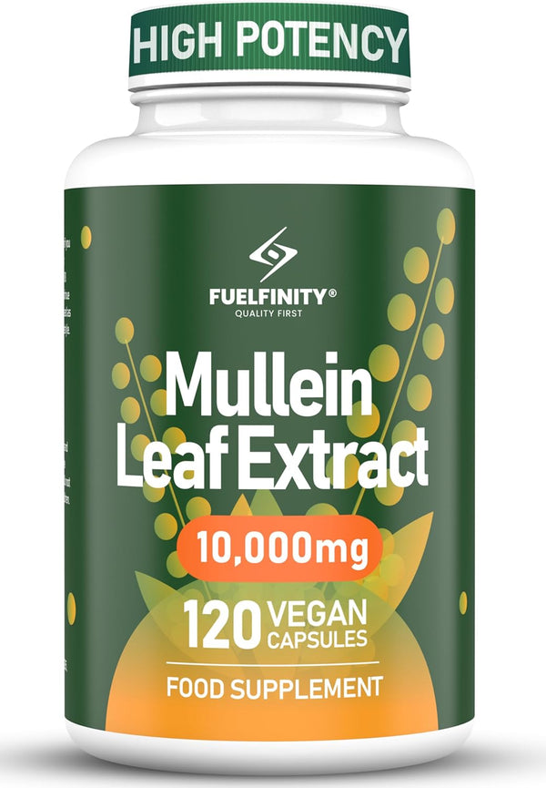 Mullein Leaf Extract for Lungs - 10,000 Mg – Lung Cleanse & Lung Detox for Smokers – 120 Capsules - High Strength Respiratory Support - ® - Vegan