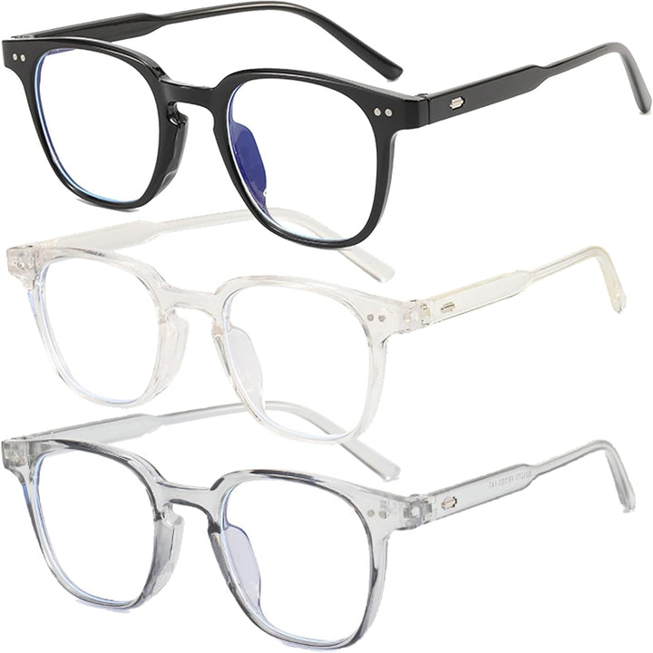 2 Pack Blue Light Blocking Glasses, anti Blue Light Gaming Glasses, Retro Fashion Frame Non-Prescription Lens, anti Fatigue Headache Computer Screen Glasses for Women and Men,Unisex round Glasses