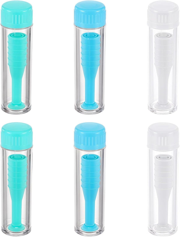 6 Pack Contact Lens Applicator,Contact Lens Remover Tool for Hard and Soft Lenses,Silicone Eye Contacts Len Plunger Suction Cup,Hard Contacts Len Remover,White/Green/Blue