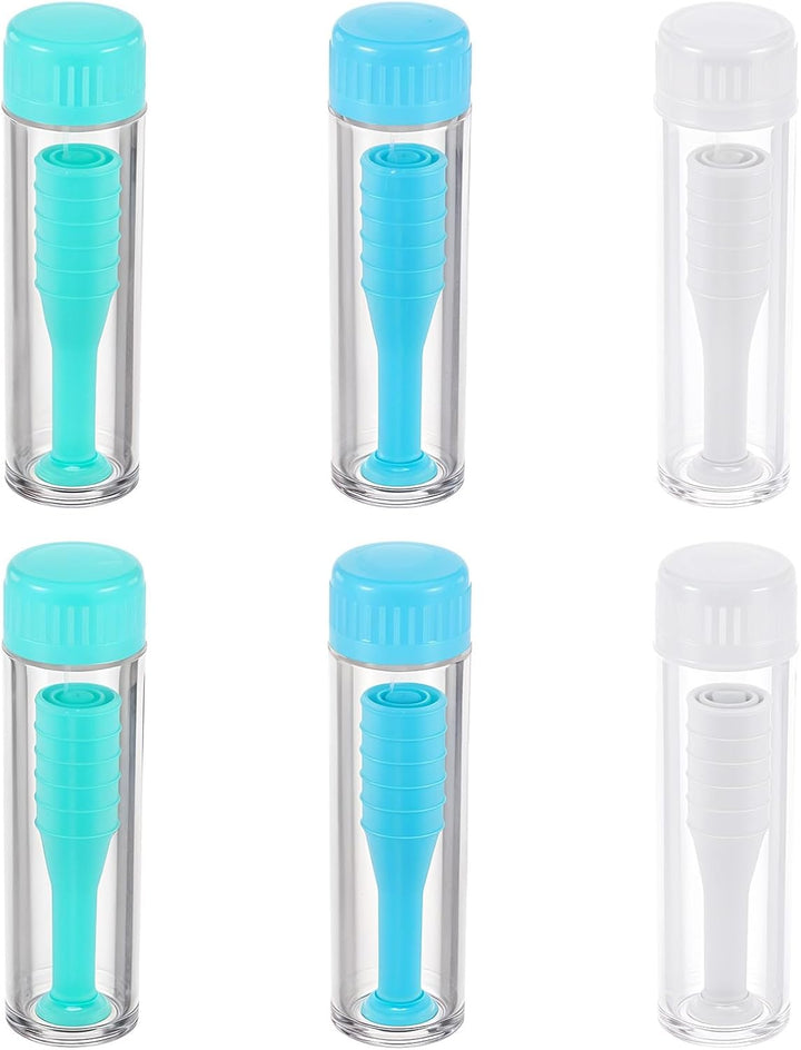 6 Pack Contact Lens Applicator,Contact Lens Remover Tool for Hard and Soft Lenses,Silicone Eye Contacts Len Plunger Suction Cup,Hard Contacts Len Remover,White/Green/Blue