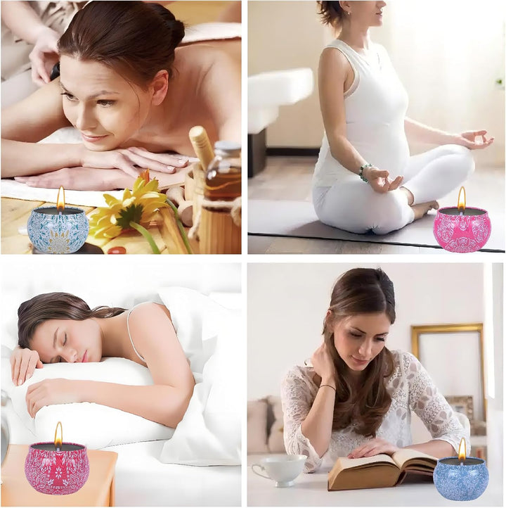 Candles Gifts for Women, Scented Candles Gifts Set,Soy Wax Aromatherapy Candle Gift for Birthady, Mother'S Day,Christmas,Bath, Yoga and Weddings, 4 Pack